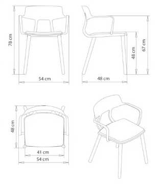 SNAP 1106N - Wooden chair with integrated cushion by Et al. - view 3